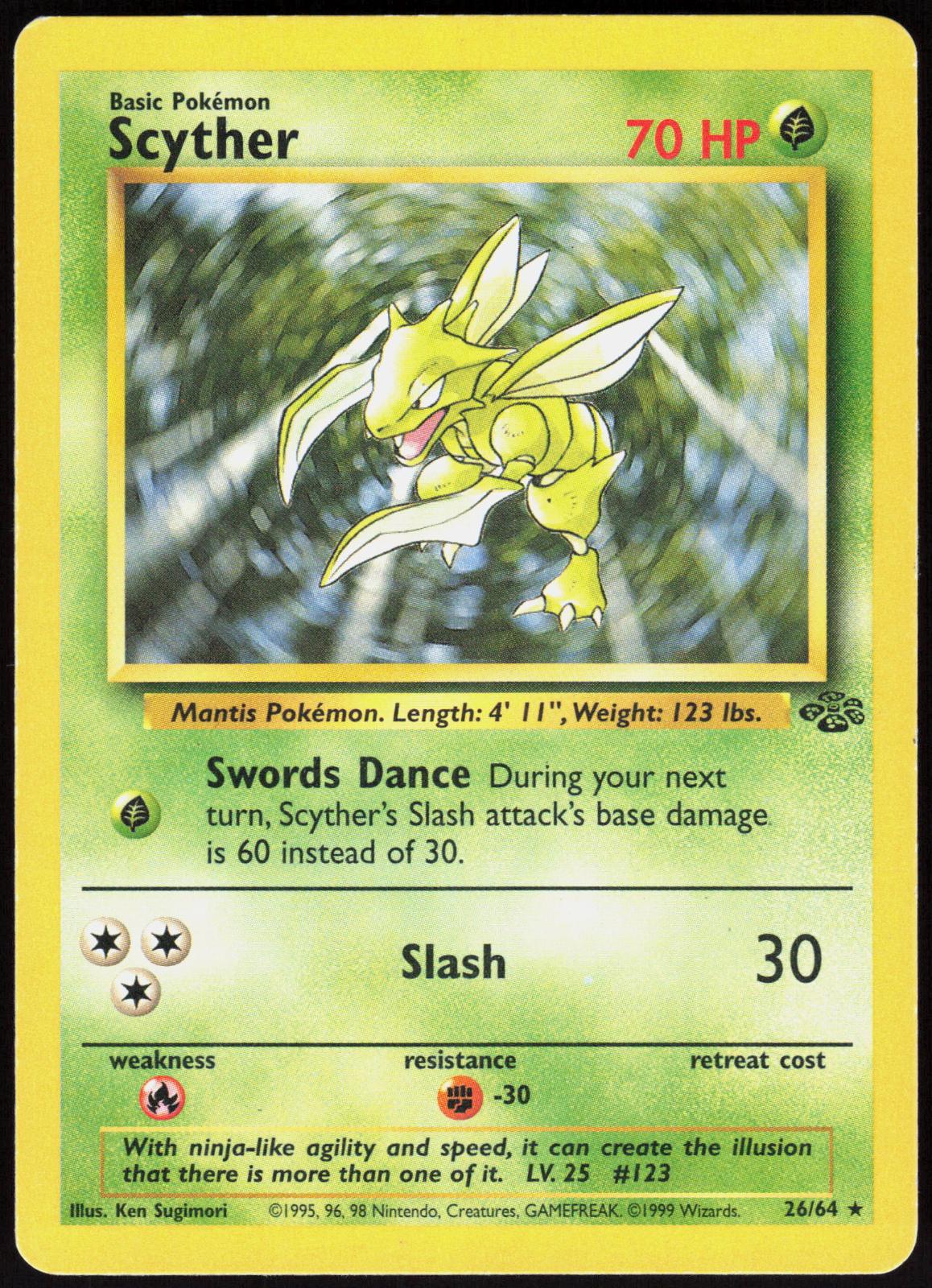 SCYTHER 26/64 JUNGLE POKEMON RARE UNLIMITED LP