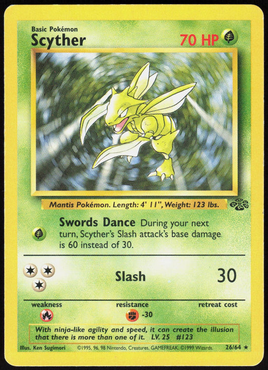 SCYTHER 26/64 JUNGLE POKEMON RARE UNLIMITED LP