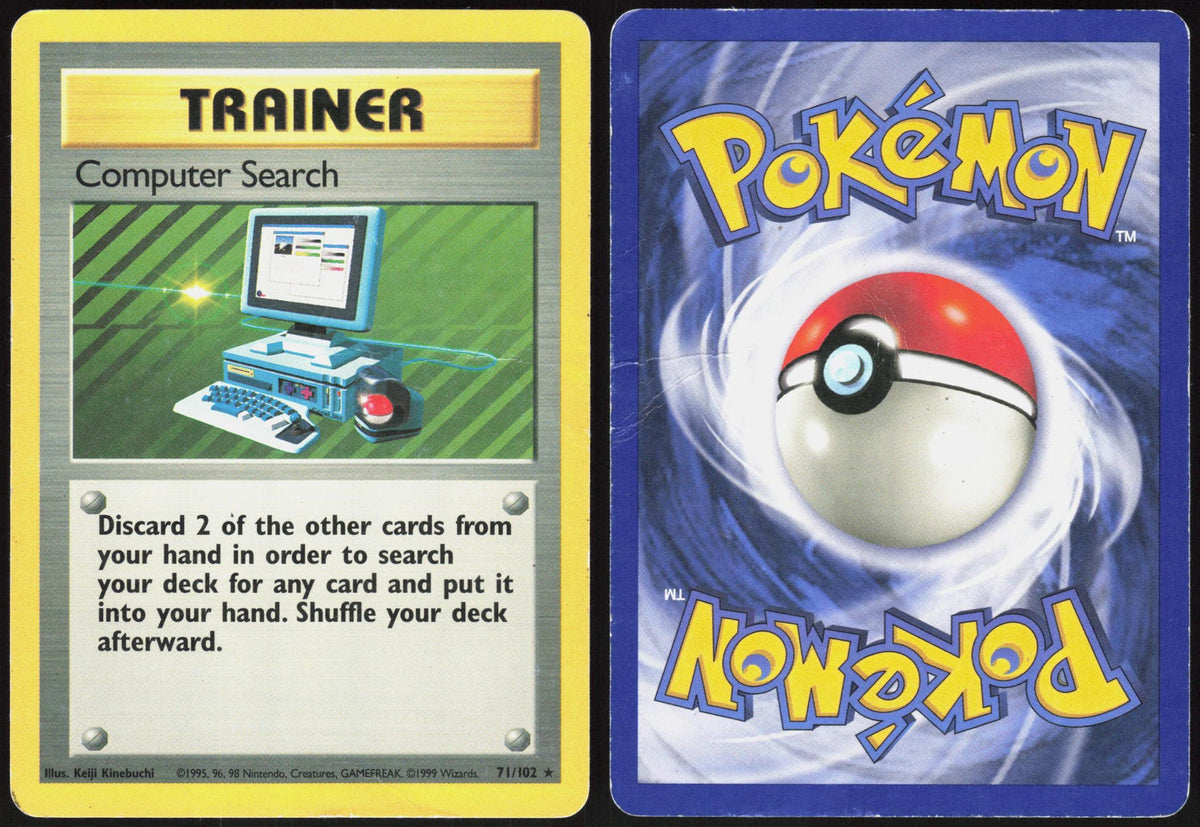 COMPUTER SEARCH 71/102 BASE SET UNLIMITED POKEMON RARE HP
