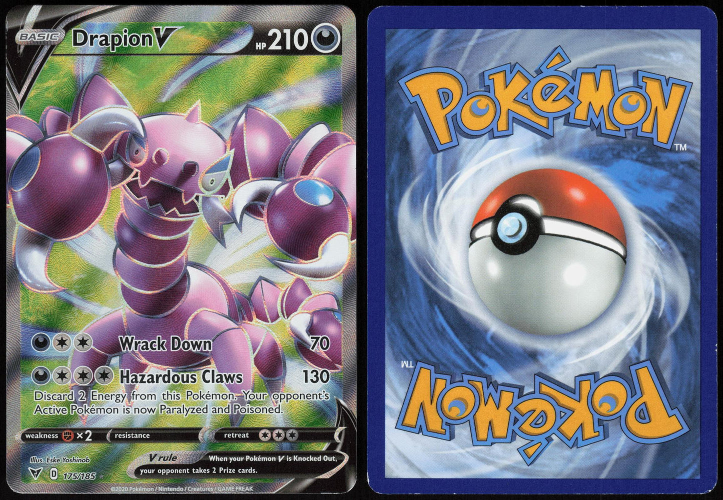 DRAPION V 175/185 VIVID VOLTAGE POKEMON ULTRA RARE HOLO LP