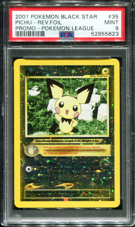 PICHU REVERSE HOLO 35 PSA 9 POKEMON LEAGUE PROMO BLACK STAR POKEMON