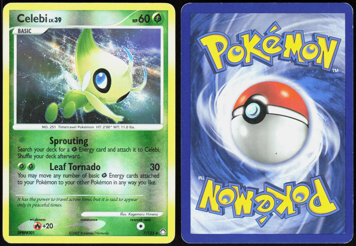 CELEBI 7/123 MYSTERIOUS TREASURES POKEMON RARE REVERSE HOLO MP