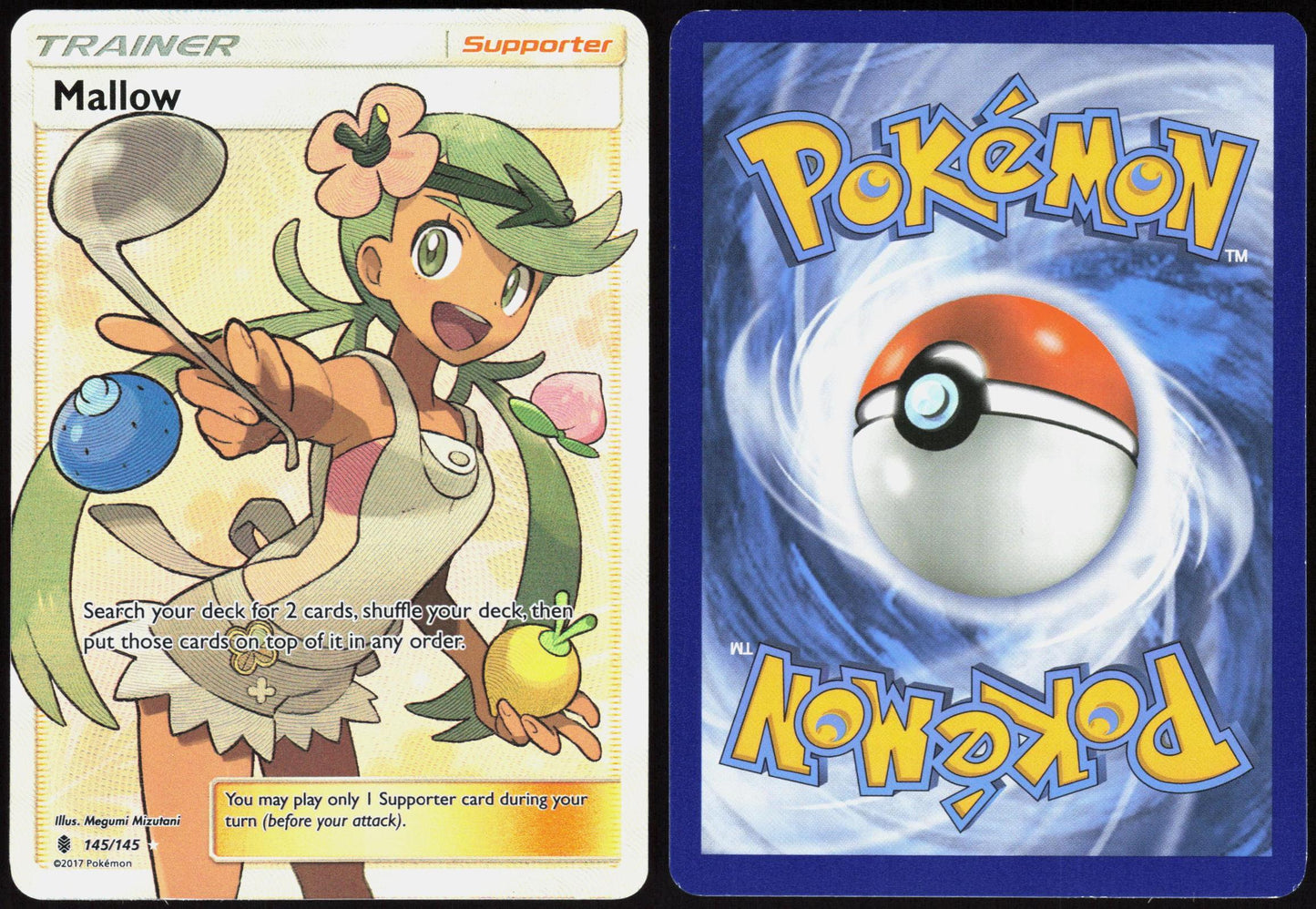 MALLOW (FULL ART) 145/145 GUARDIANS RISING POKEMON ULTRA RARE HOLO LP