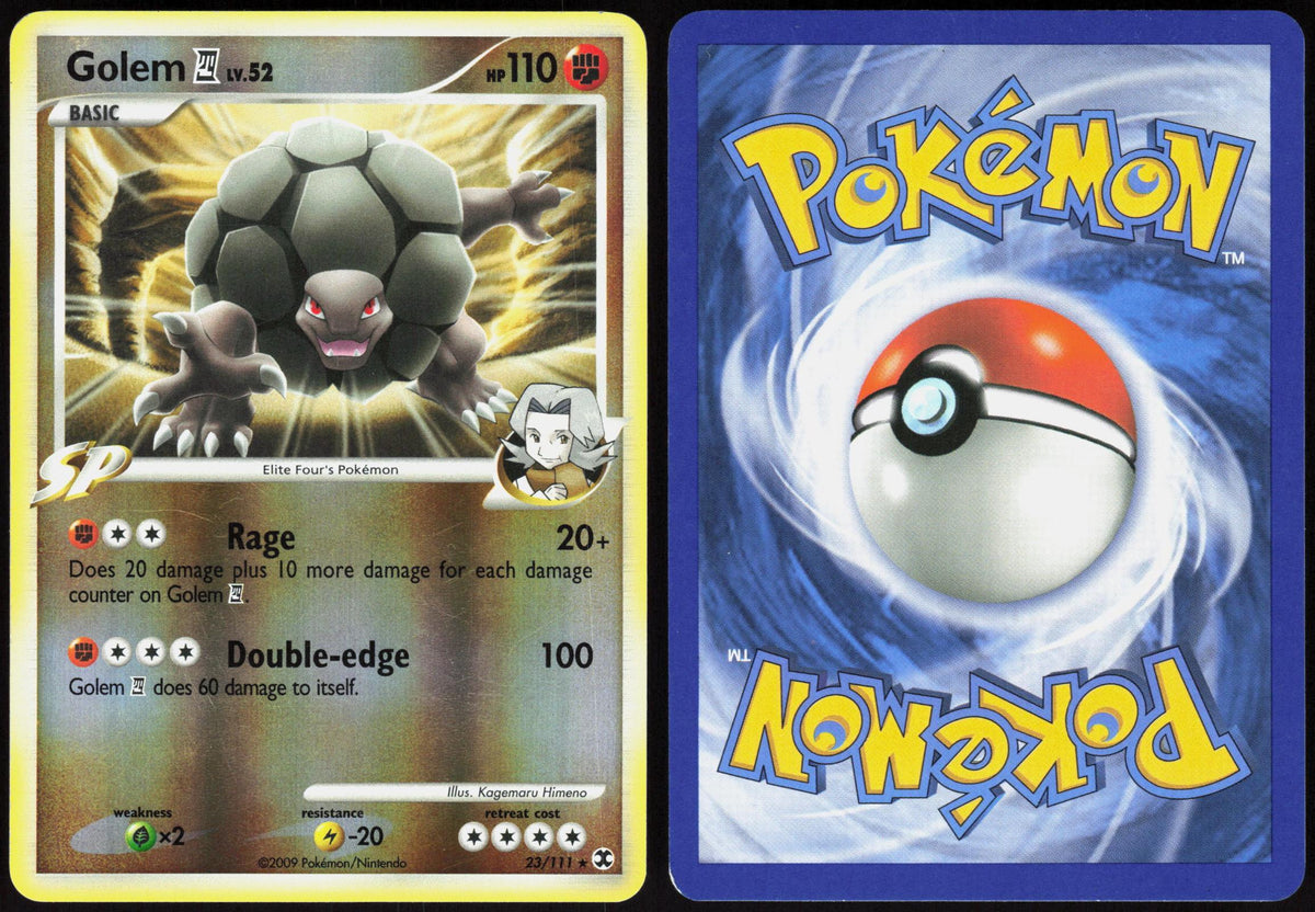 GOLEM E4 23/111 RISING RIVALS POKEMON RARE REVERSE HOLO LP