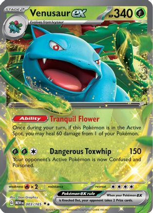 POKEMON TCG - Venusaur ex 003/165 SV Scarlet & Violet 151 - Double Rare