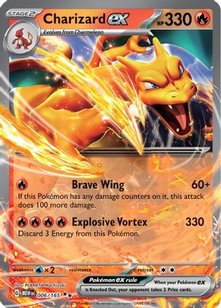 POKEMON TCG - Charizard ex 006/165 SV Scarlet & Violet 151 - Double Rare