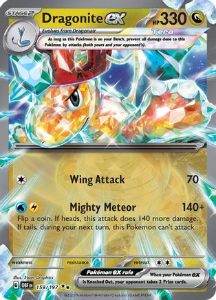 POKEMON TCG - Dragonite ex 159/197 SV03 Obsidian Flames - Double Rare