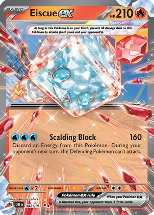 POKEMON TCG - Eiscue ex 042/197 SV03 Obsidian Flames - Double Rare
