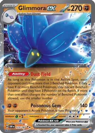 POKEMON TCG - Glimmora ex 123/197 SV03 Obsidian Flames - Double Rare