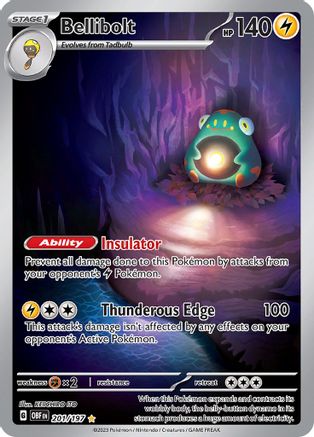 POKEMON TCG - Bellibolt 201/197 SV03 Obsidian Flames - Illustration Rare