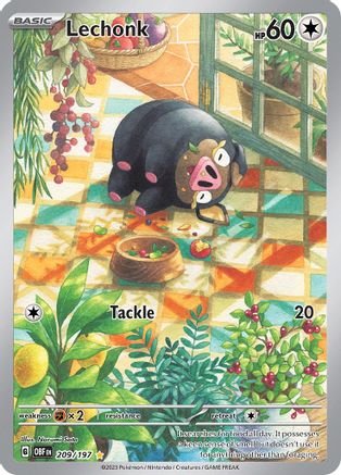 POKEMON TCG - Lechonk 209/197 SV03 Obsidian Flames - Illustration Rare