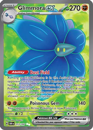 POKEMON TCG - Glimmora ex 213/197 SV03 Obsidian Flames - Ultra Rare