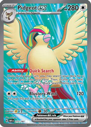 POKEMON TCG - Pidgeot ex 217/197 SV03 Obsidian Flames - Ultra Rare