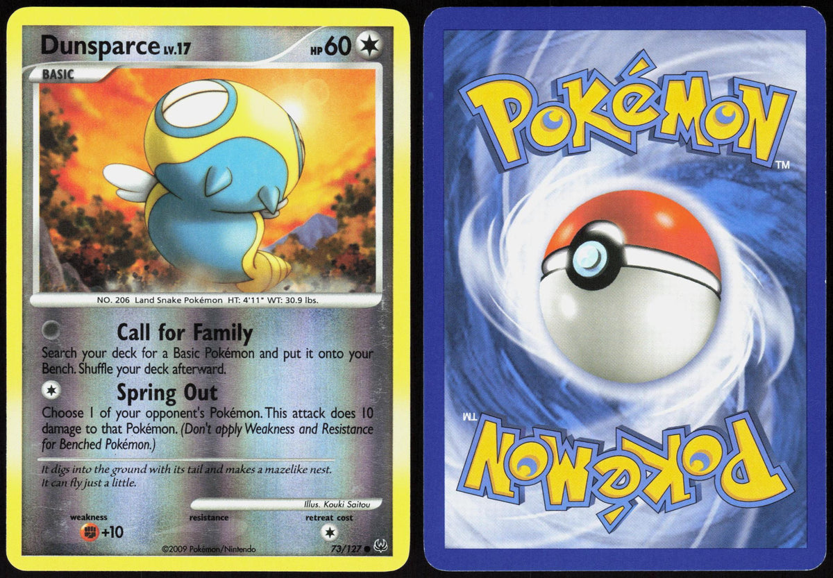 DUNSPARCE 73/127 PLATINUM POKEMON COMMON REVERSE HOLO LP