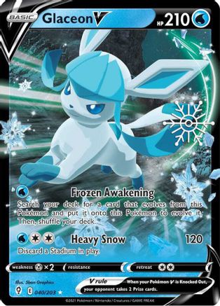 POKEMON TCG - Glaceon V 040/203 Miscellaneous Cards & Products - Ultra Rare