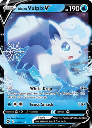 POKEMON TCG - Alolan Vulpix V 033/195 Miscellaneous Cards & Products - Ultra Rare