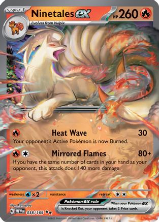 POKEMON TCG - Ninetales ex 038/165 SV Scarlet & Violet 151 - Double Rare