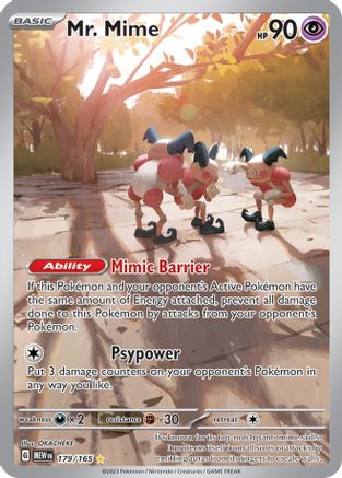 POKEMON TCG - Mr. Mime 179/165 SV Scarlet & Violet 151 - Illustration Rare