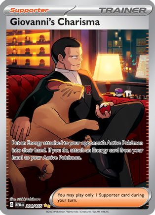 POKEMON TCG - Giovanni's Charisma 204/165 SV Scarlet & Violet 151 - Special Illustration Rare