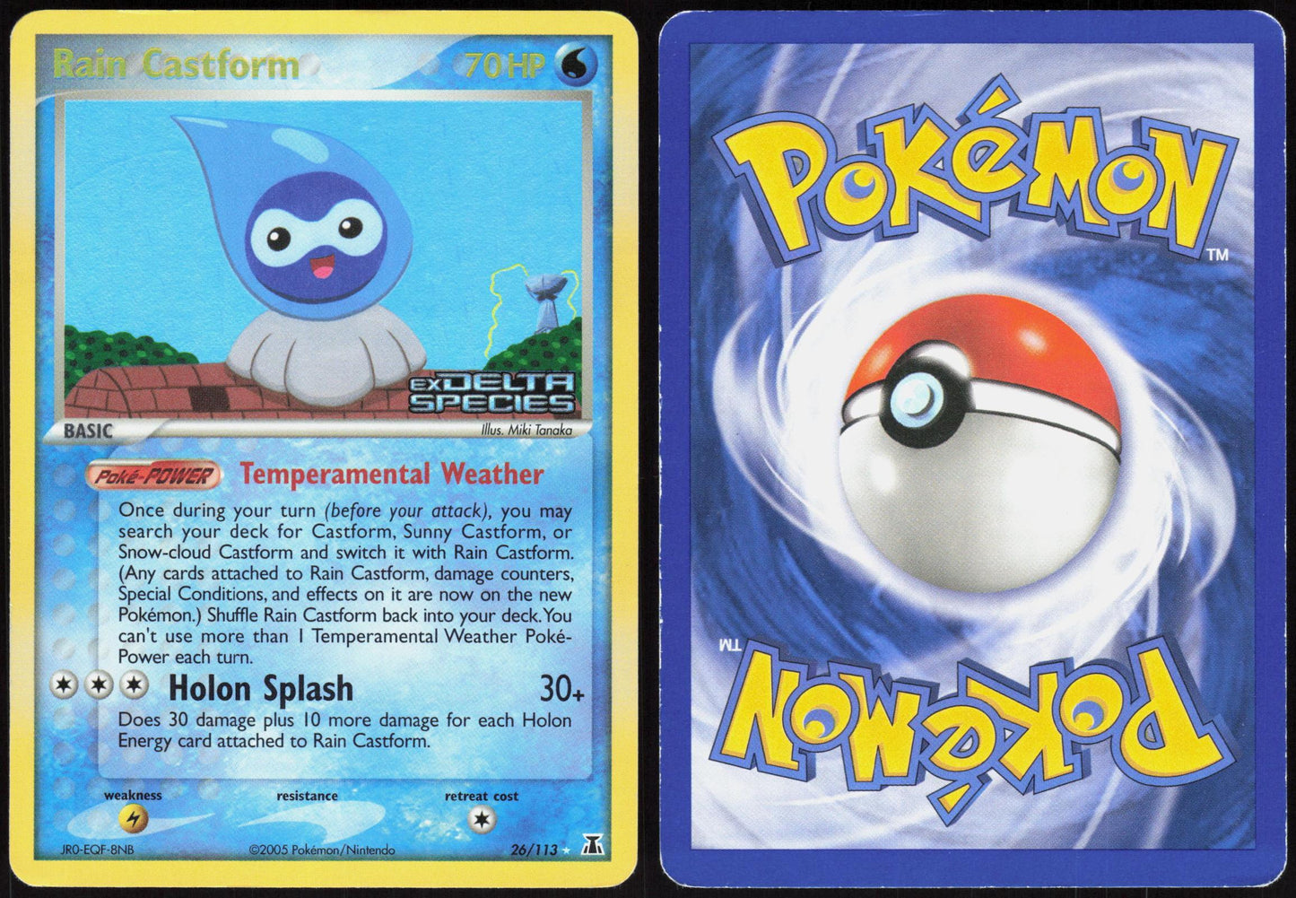 RAIN CASTFORM 26/113 DELTA SPECIES POKEMON RARE REVERSE HOLO MP