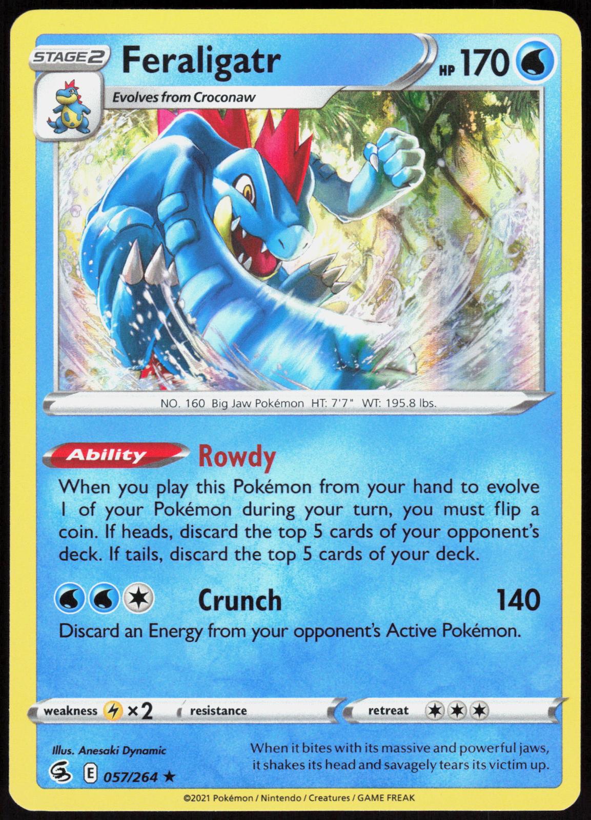FERALIGATR 057/264 FUSION STRIKE POKEMON RARE HOLO NM