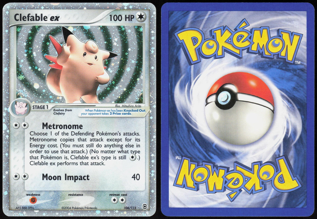 CLEFABLE EX 106/112 FIRERED & LEAFGREEN POKEMON EX RARE NM