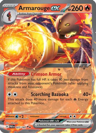 POKEMON TCG - Armarouge ex 027/182 SV04 Paradox Rift - Double Rare