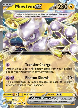 POKEMON TCG - Mewtwo ex 058/182 SV04 Paradox Rift - Double Rare