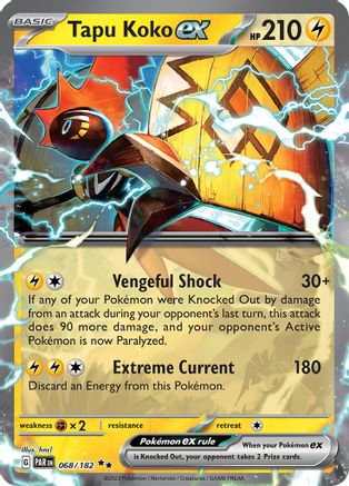 POKEMON TCG - Tapu Koko ex 068/182 SV04 Paradox Rift - Double Rare