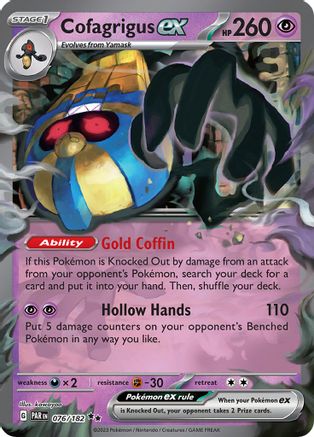 POKEMON TCG - Cofagrigus ex 076/182 SV04 Paradox Rift - Double Rare
