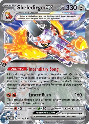 POKEMON TCG - Skeledirge ex 137/182 SV04 Paradox Rift - Double Rare