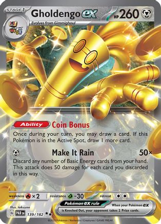 POKEMON TCG - Gholdengo ex 139/182 SV04 Paradox Rift - Double Rare