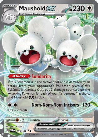 POKEMON TCG - Maushold ex 155/182 SV04 Paradox Rift - Double Rare