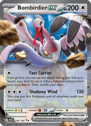 POKEMON TCG - Bombirdier ex 156/182 SV04 Paradox Rift - Double Rare