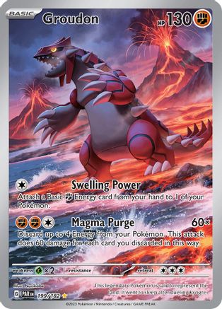 POKEMON TCG - Groudon 199/182 SV04 Paradox Rift - Illustration Rare