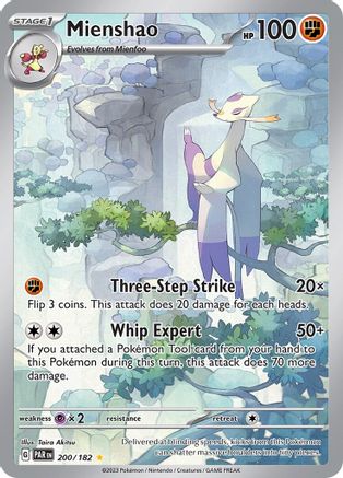 POKEMON TCG - Mienshao 200/182 SV04 Paradox Rift - Illustration Rare
