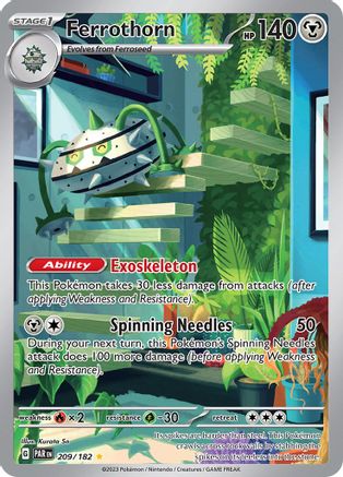 POKEMON TCG - Ferrothorn 209/182 SV04 Paradox Rift - Illustration Rare