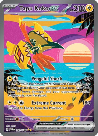 POKEMON TCG - Tapu Koko ex 247/182 SV04 Paradox Rift - Special Illustration Rare