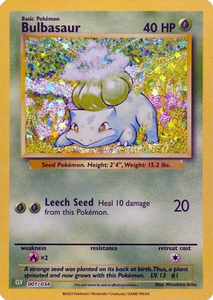 POKEMON TCG - Bulbasaur 001/034 Trading Card Game Classic - Classic Collection