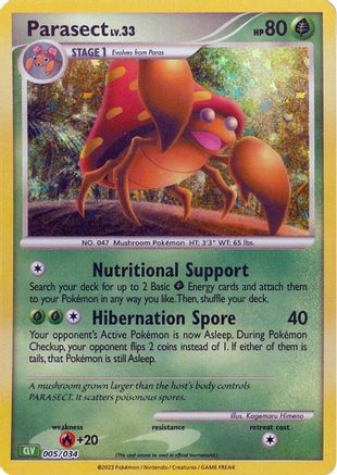 POKEMON TCG - Parasect 005/034 Trading Card Game Classic - Classic Collection