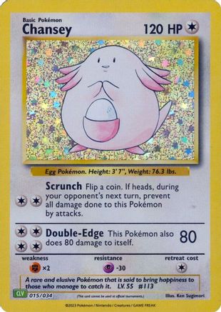 POKEMON TCG - Chansey 015/034 Trading Card Game Classic - Classic Collection