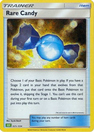 POKEMON TCG - Rare Candy (CLV) 025/034 Trading Card Game Classic - Classic Collection