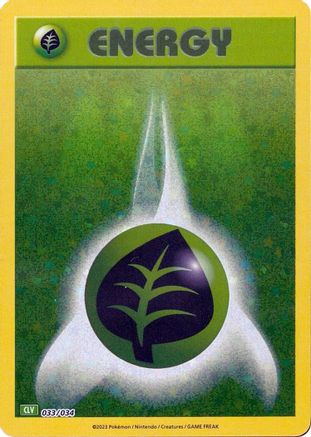 POKEMON TCG - Basic Grass Energy 033/034 Trading Card Game Classic - Classic Collection