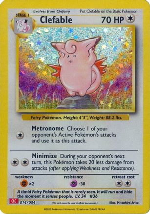 POKEMON TCG - Clefable 014/034 Trading Card Game Classic - Classic Collection
