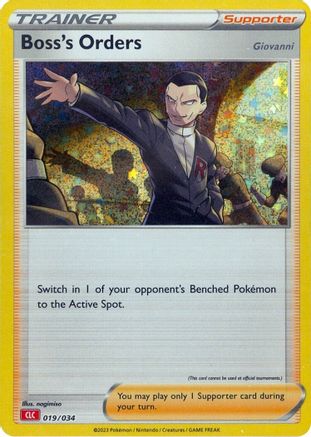 POKEMON TCG - Boss's Orders (CLC) 019/034 Trading Card Game Classic - Classic Collection