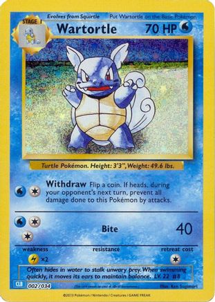 POKEMON TCG - Wartortle 002/034 Trading Card Game Classic - Classic Collection