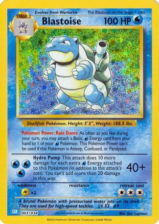 POKEMON TCG - Blastoise 003/034 Trading Card Game Classic - Classic Collection
