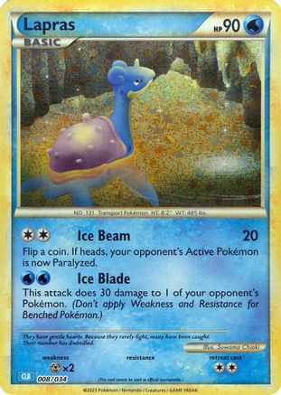 POKEMON TCG - Lapras 008/034 Trading Card Game Classic - Classic Collection