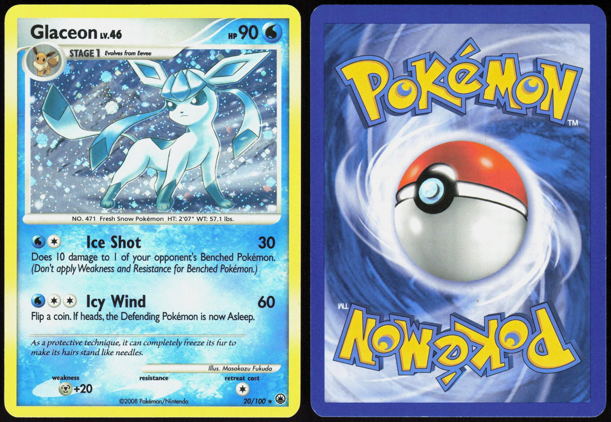 GLACEON (DP MAJESTIC DAWN) 20/100 DECK EXCLUSIVES POKEMON HOLO RARE LP