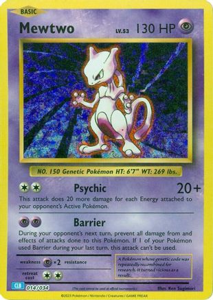 POKEMON TCG - Mewtwo 014/034 Trading Card Game Classic - Classic Collection